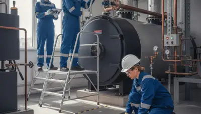 Boiler repair technician servicing a home in Albuquerque, NM for On Call Plumbers
