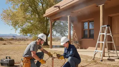 Albuquerque NM plumber repairing a leak for a residential plumbing service