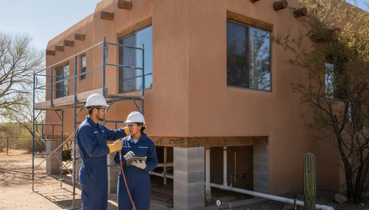 Plumber repairing pipe in Albuquerque, NM for residential plumbing service