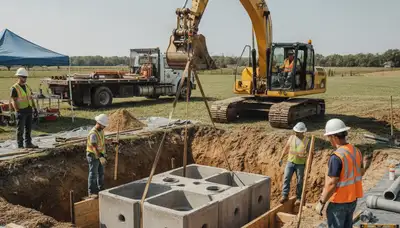 Septic tank installation by plumbers in Albuquerque, NM for residential homes