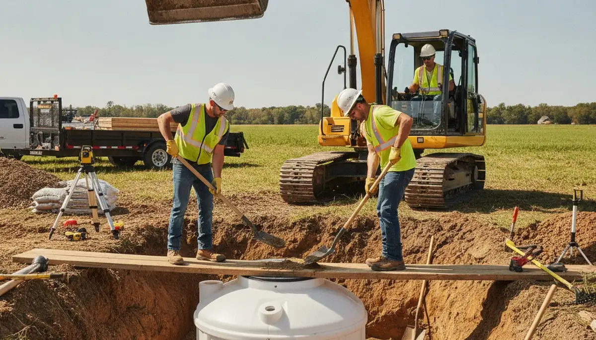 Septic tank installation for Albuquerque, NM home by licensed plumbing repair team