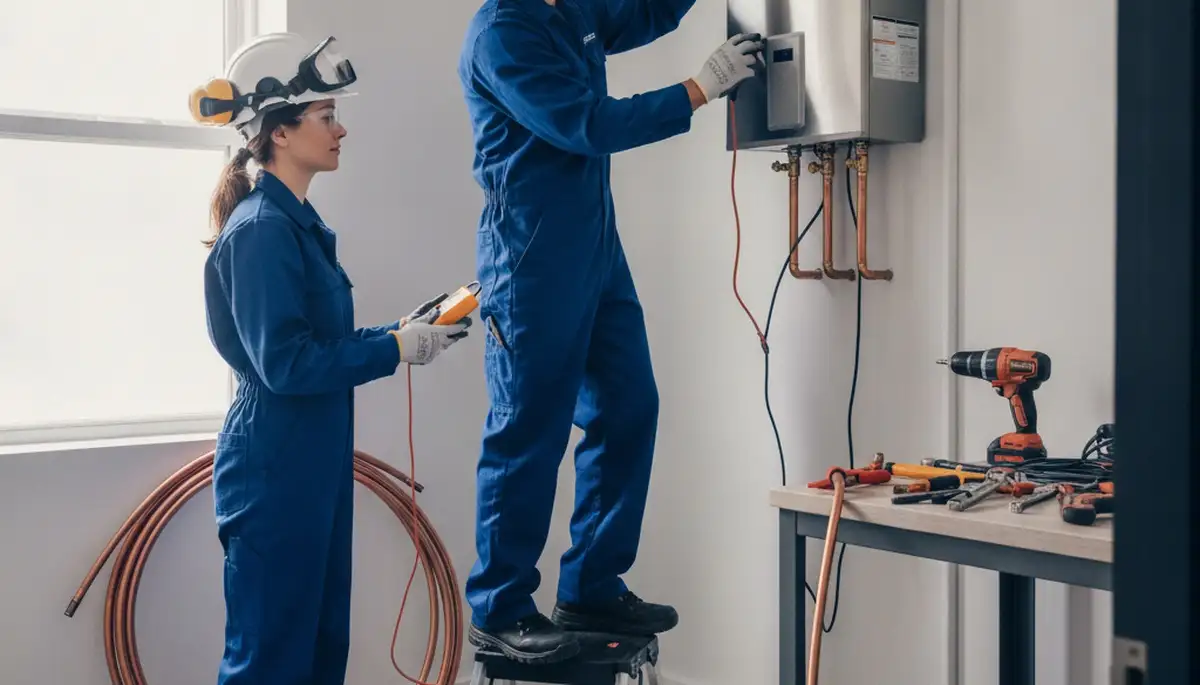 Tankless water heater installation in Albuquerque, NM by On Call Plumbers